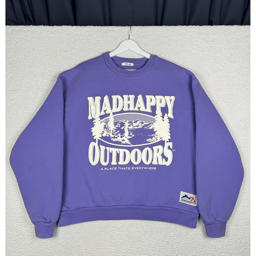 MADHAPPY Outdoors Crweneck Sweater Purple -Limited Edition - Small Oversized
